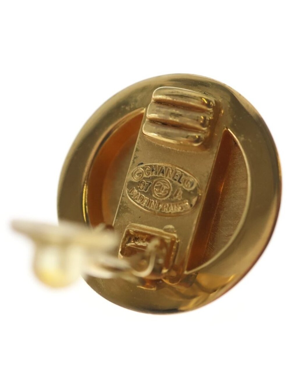 Chanel Rhinestone Earrings Gold Plated 97A - Picture 6 of 6